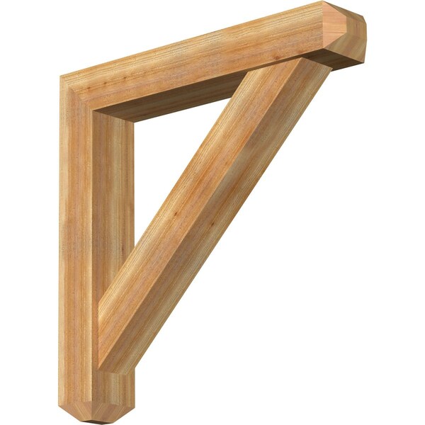 Ekena Millwork Traditional Craftsman Rough Sawn Bracket w/ Offset Brace, Western Red Cedar, 8"W x 46"D x 46"H BKT0806X46X46TRA04RWR - main